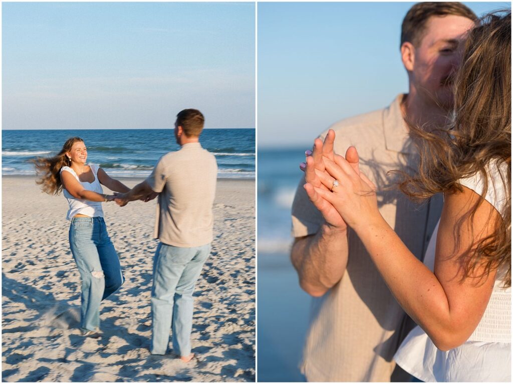 Topsail Beach Engagement Photos, NC Beach Engagement Photographer, Coastal Engagement Session, Engagement Session Outfit Inspiration, North Carolina Engagement Photographer, Sunset Beach Engagement Photos